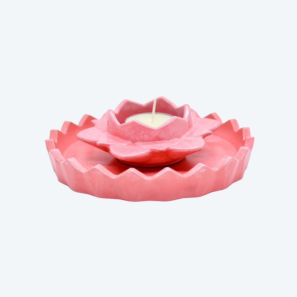 Petal Radiance Candle Stand with Tray_1