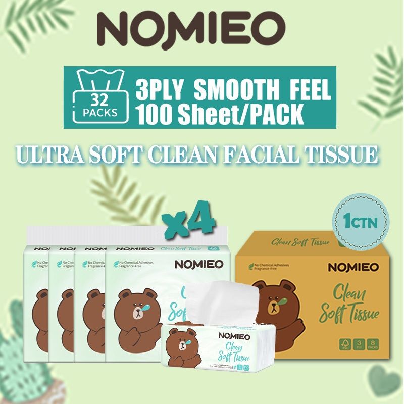 [CARTON] Nomieo 3ply Soft Tissue (100s) - 32 packs_0