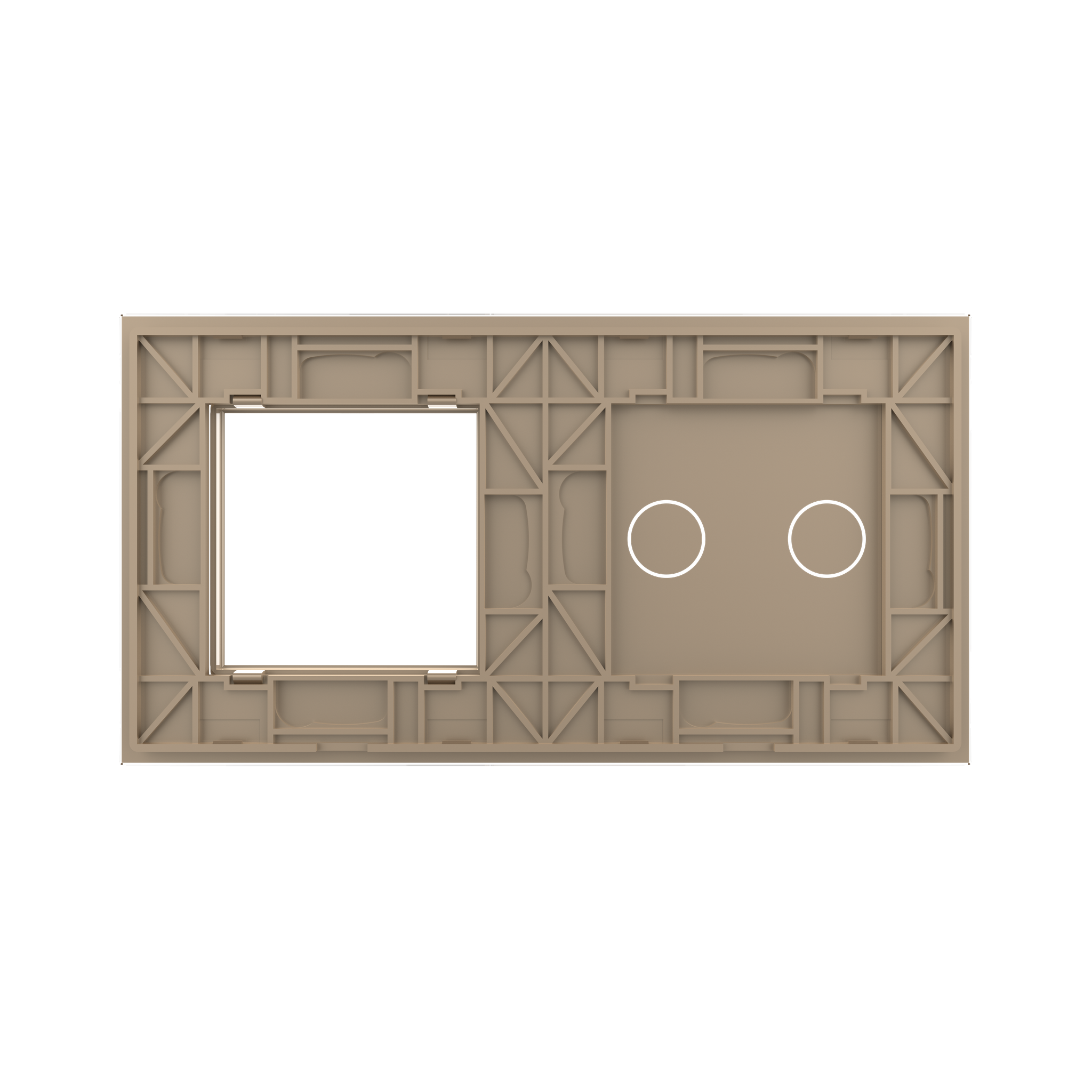 Panneau double 2 commandes + 1 case doré_2