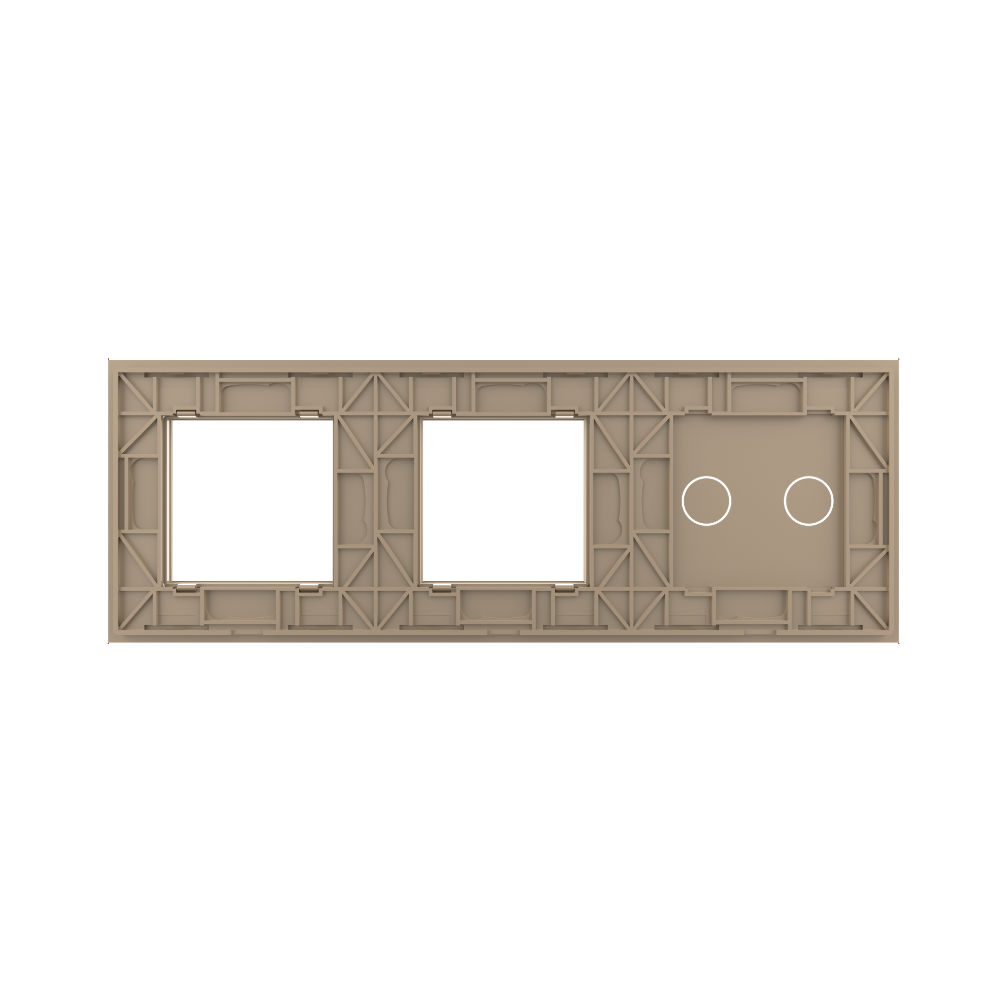 Panneau triple 2 commandes + 2 cases doré_3