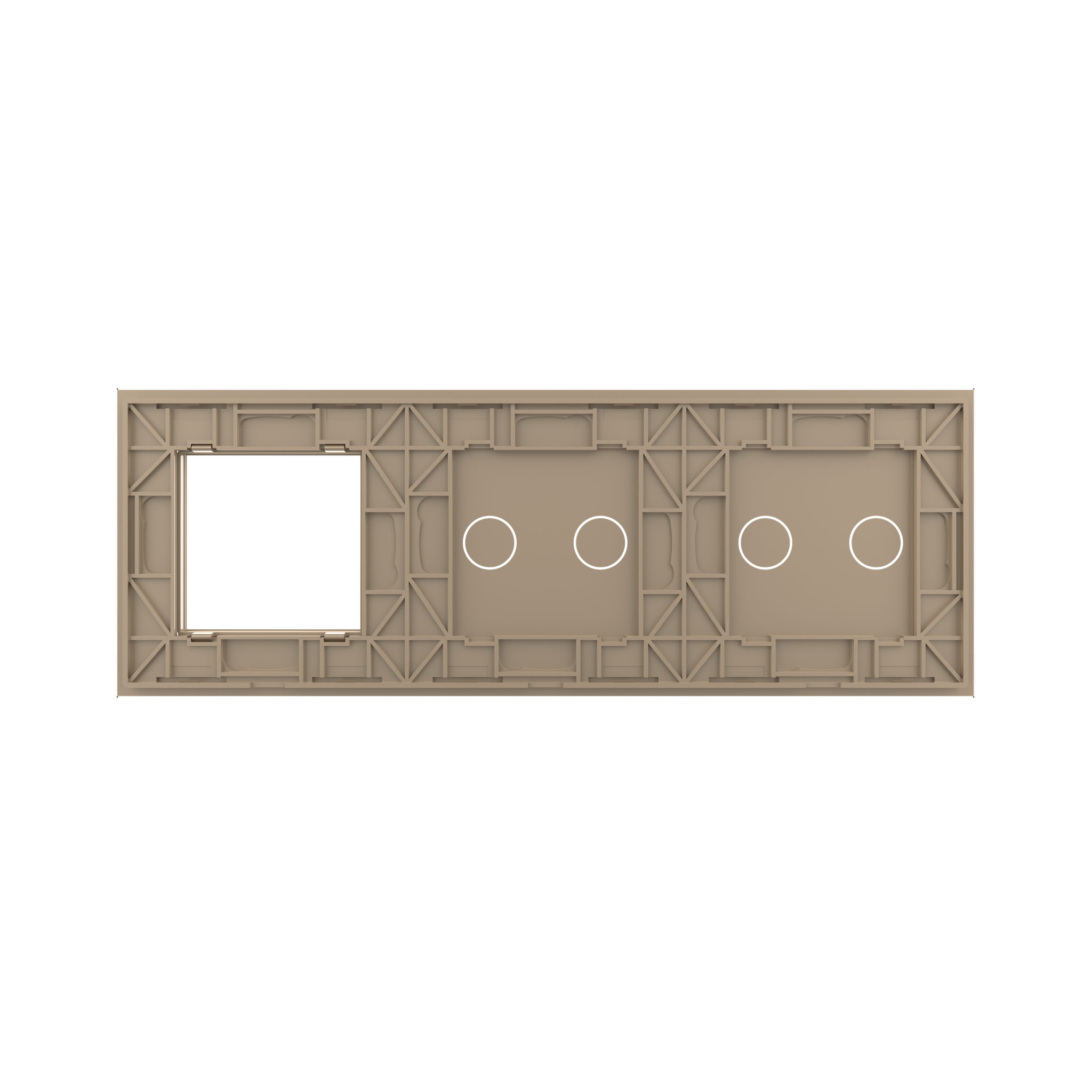 Panneau triple 4 commandes +1 case doré_2