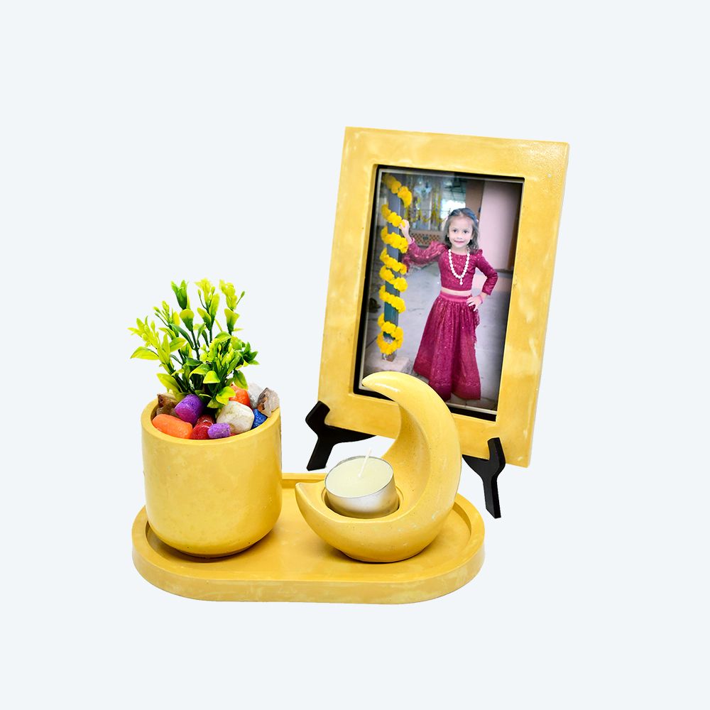 Moonlit Moments Kit [DIY Planter Kit (Oval), Moon Shape Candle Stand and Desk Photoframe] _1