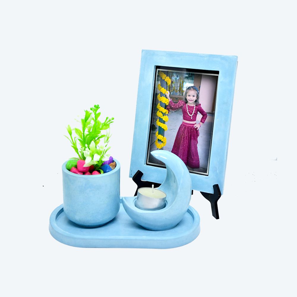 Moonlit Moments Kit [DIY Planter Kit (Oval), Moon Shape Candle Stand and Desk Photoframe] _2