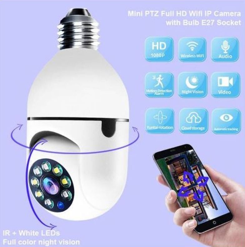 PANAROMIC WIRELESS IP WIFI SMART  CCTV BULB CAMERA 1080P _0