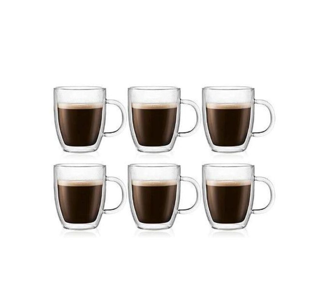 6PCS DOUBLE WALL COFFEE GLASSES _0