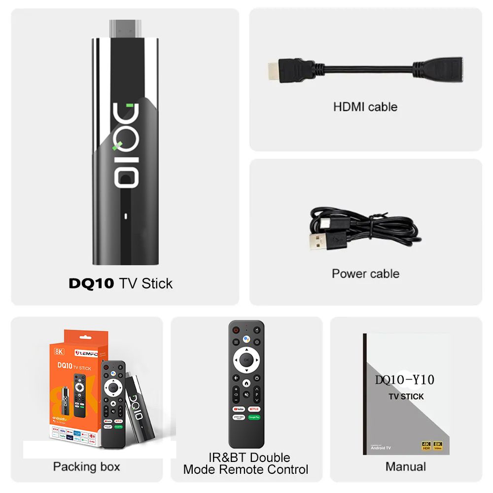 TV stick lemfo Dq10 8k Android TV 2/32GB NETFLIX DISNEY PRIME_1