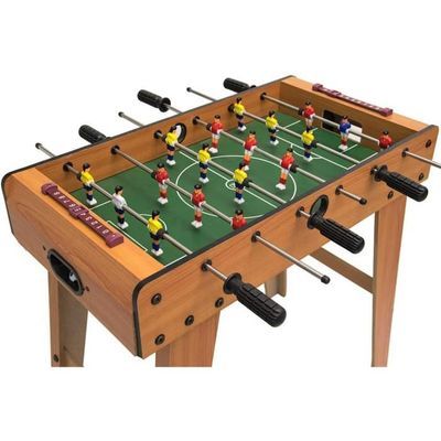 Jeu de Table Baby-Foot pour Enfant en Bois, Mini Baby foot avec 2 Panneaux de Score et 2 balles Bois, 60.5*54.5*30.5cm_3