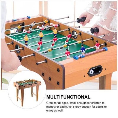 Jeu de Table Baby-Foot pour Enfant en Bois, Mini Baby foot avec 2 Panneaux de Score et 2 balles Bois, 60.5*54.5*30.5cm_2