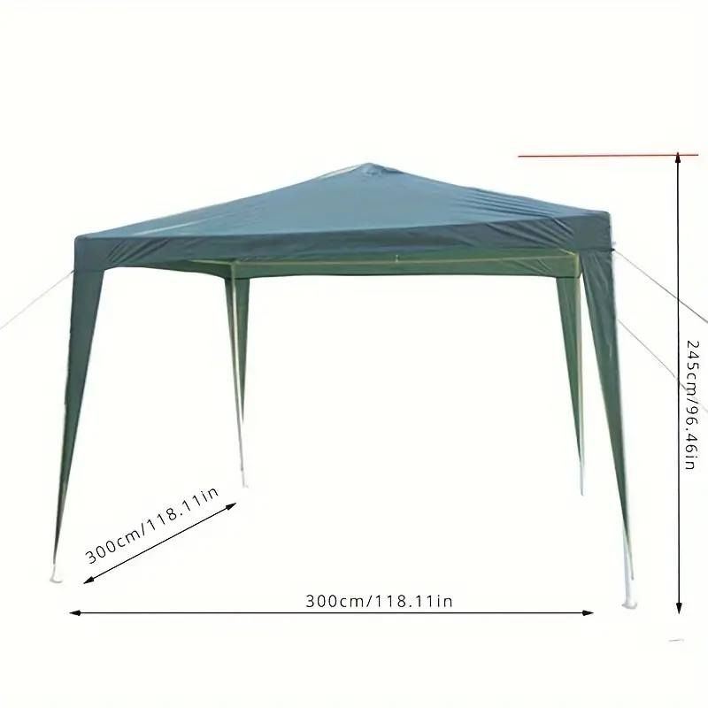 3x3 PE Tent for Outdoor Use: Green, Square, Basic Waterproof, Zipper Closure, Steel Frame, PE Fabric_2