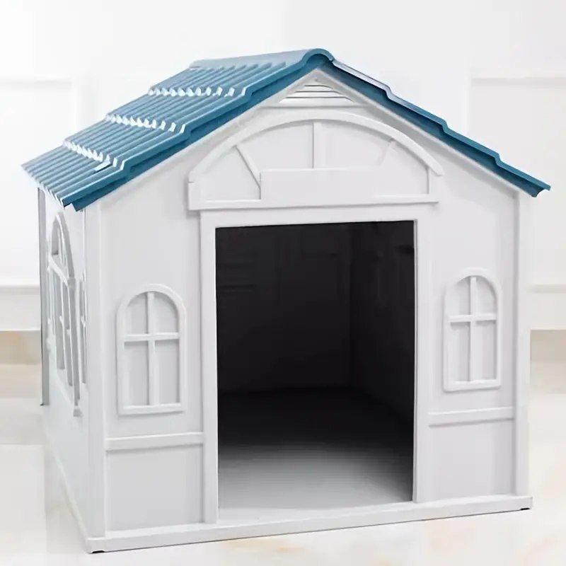 Small to Medium Breeds Waterproof Plastic Dog House - Easy Assembly, Weather-Resistant Indoor/Outdoor Pet Shelter for Yard, Patio, or Backyard Use_1