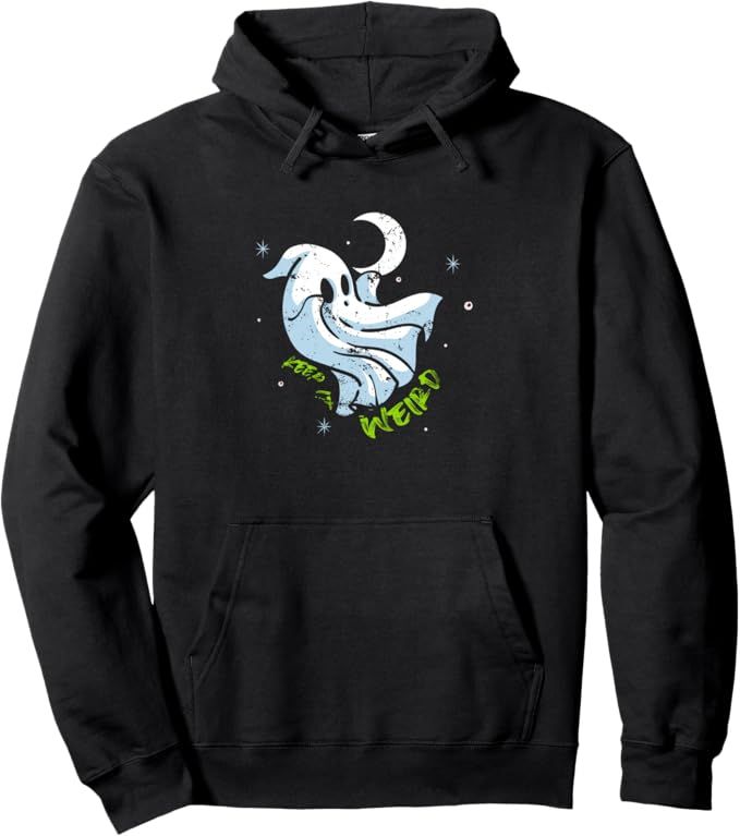 Morbid Keep It Weird Ghost Pullover Hoodie_0