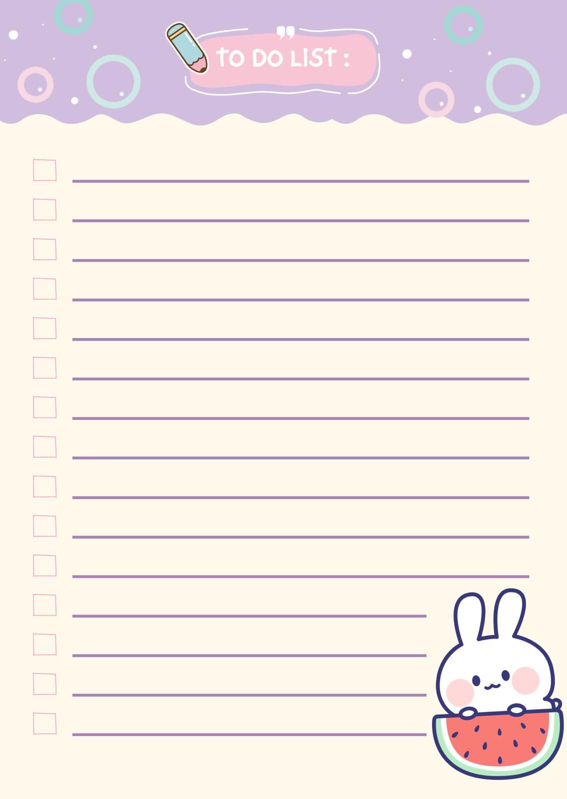 The Bunny Clover Notepad A6 4.1 x 5.8inches (30sheets)-to do list_0
