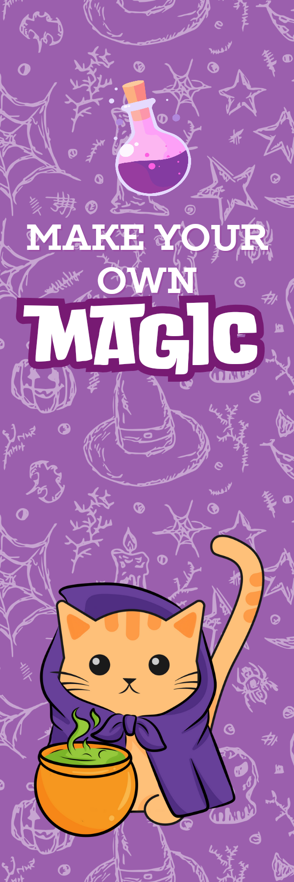 Cat in Potion Bookmark 350GSM 5x15cm(matte)1 side print_0