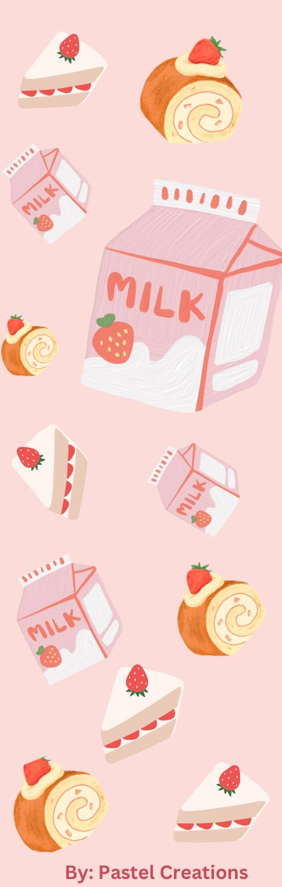 The Strawberry Milk Bookmark 350GSM 5x15cm (matte) with 2 sided print_0