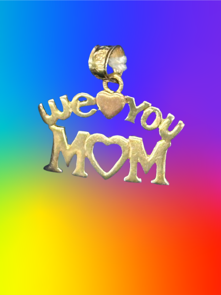 14k rose and yellow gold We Heart You MOM pendant, 0.80 gram_0