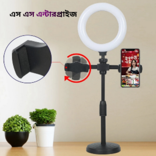 3 in 1 Phone Holder & Color Tik Tok Selfie Ring with Ring Light Tripod Stand for Table Live Stream_1