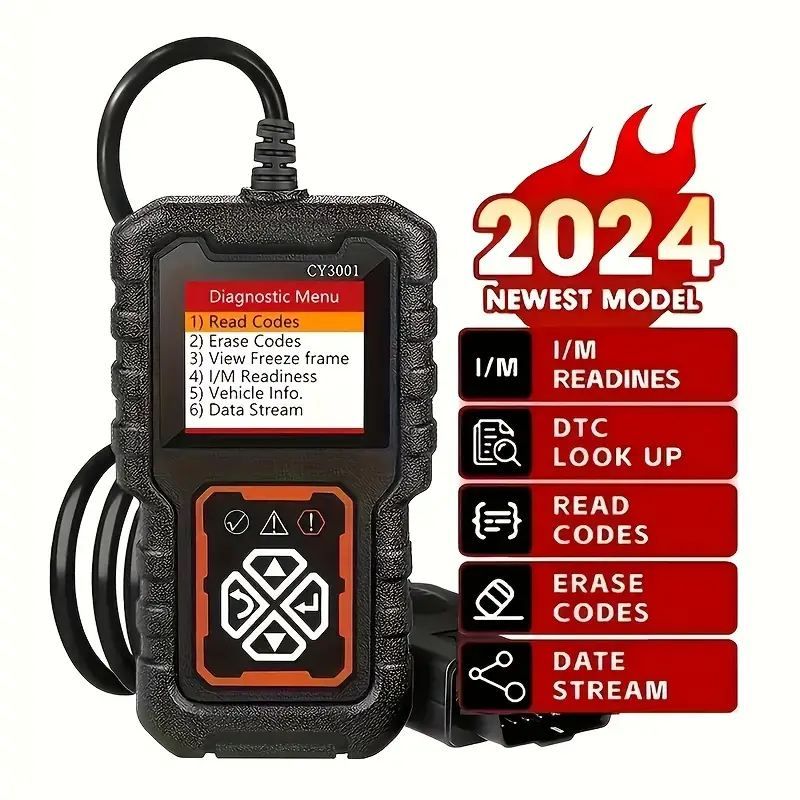 3001 Advanced OBD2 Scanner Tool - Reads Engine Fault Codes, Supports O2 Sensor, Lifetime Free Updates, Compatible with All OBDII Protocol Cars Since 1996, Easy-to-Use Diagnostic Solution for DIYers and Professionals_0