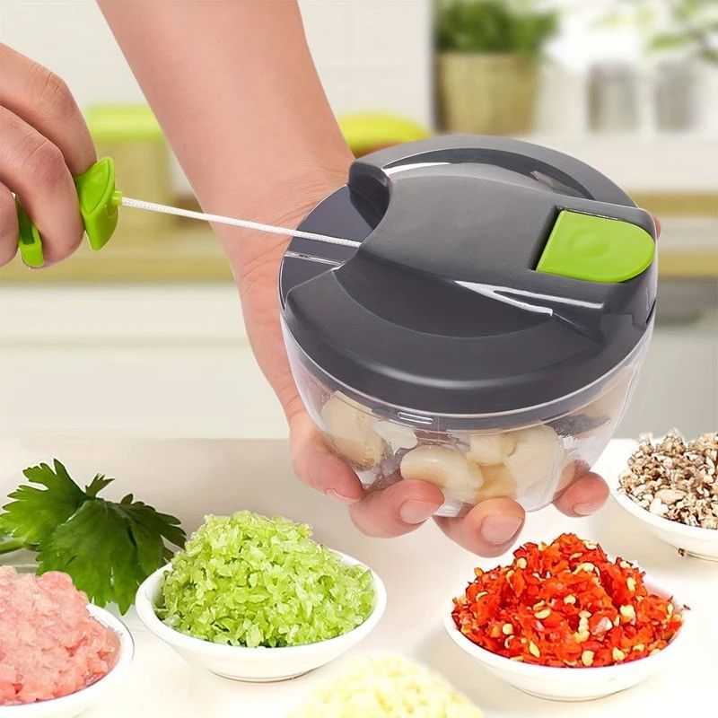 Mini Speedy Chopper - Manual Hand Pull Vegetable & Meat Mini Turbo Cutter_2