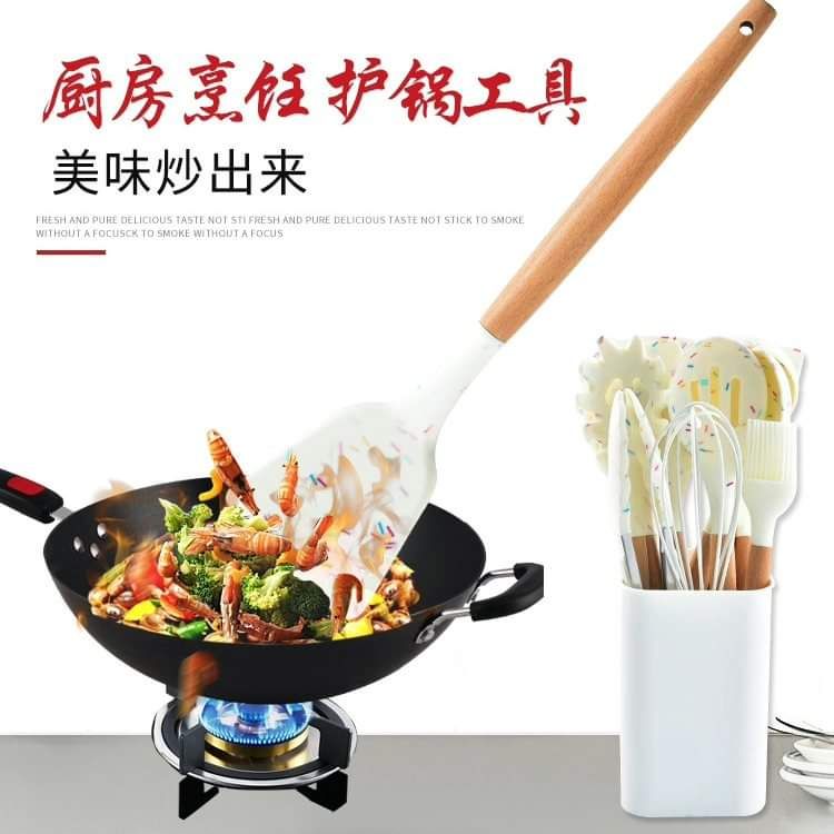 Unique white marble Silicon spoon set_4