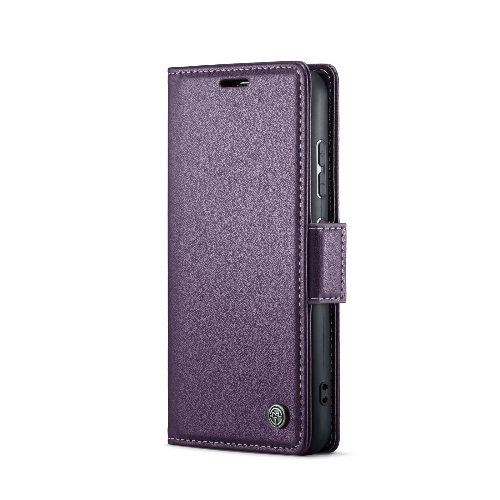 For Samsung Galaxy S24 CaseMe 023 Butterfly Buckle Litchi Texture RFID Anti-theft Leather Phone Case(Pearly Purple)_0