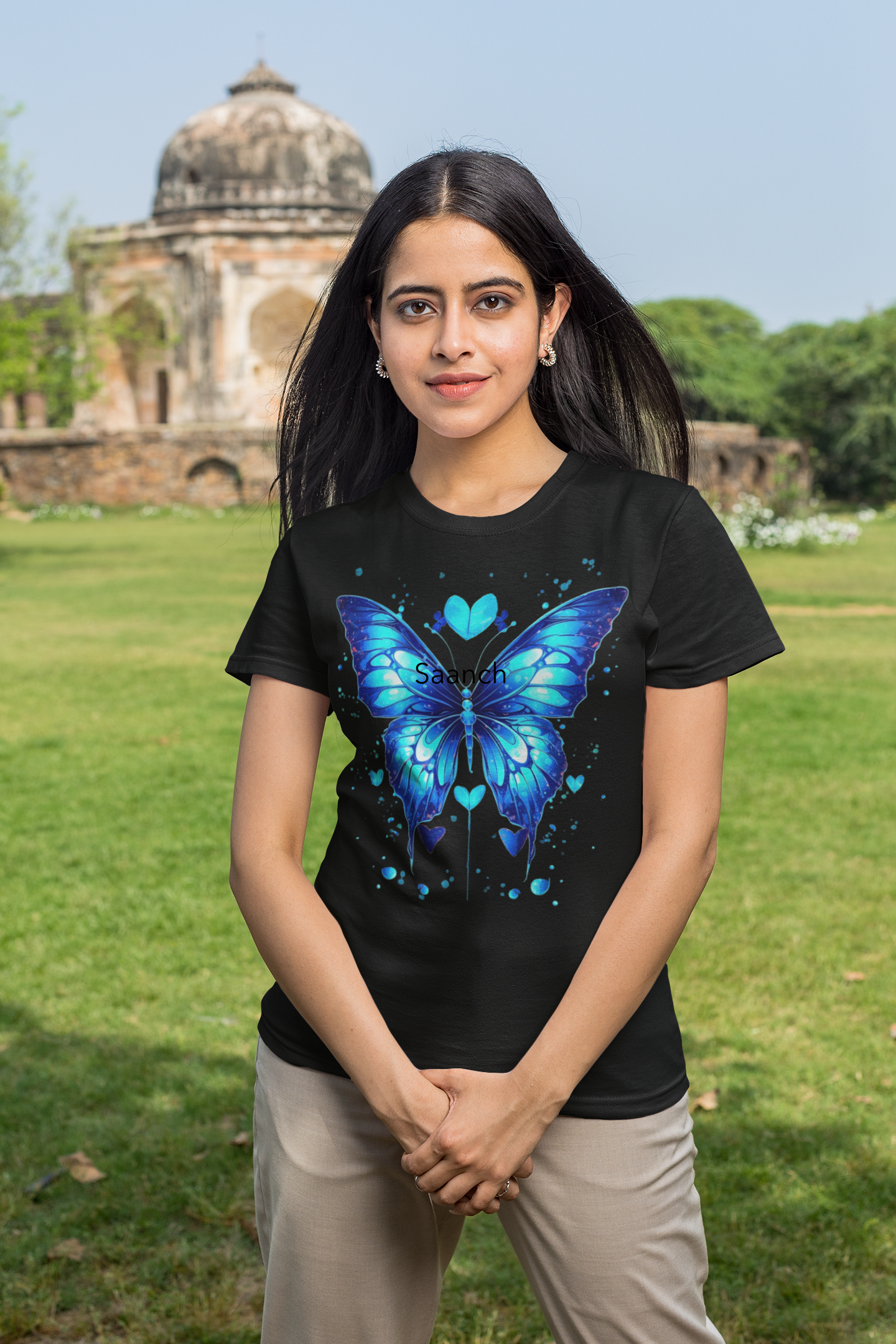 Women's Cotton T-shirt- Butterfly_0