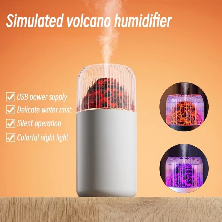 USB Air Humidifier Household Colorful Ambient Lights Large Fog Volume Car Misting Humidifier(White)_3