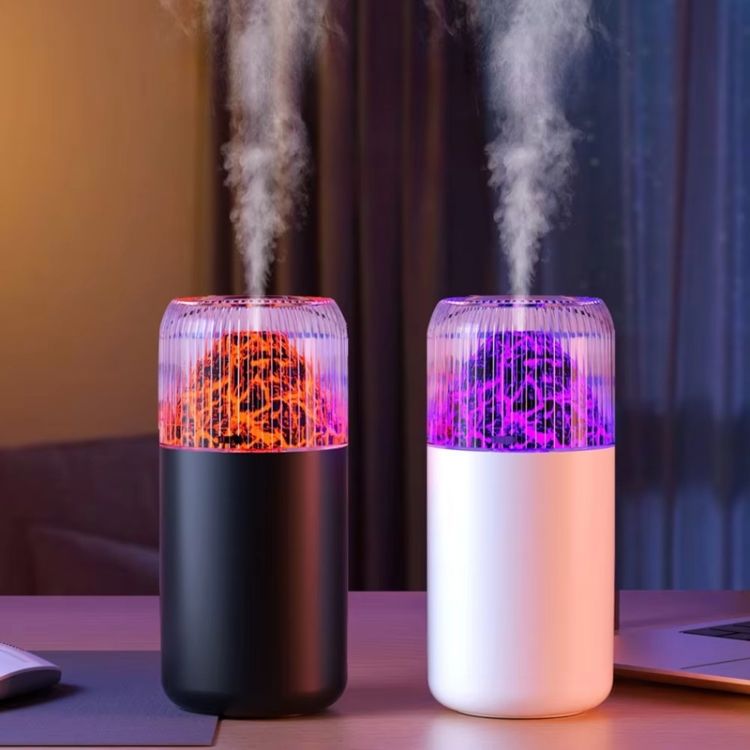 USB Air Humidifier Household Colorful Ambient Lights Large Fog Volume Car Misting Humidifier(White)_1