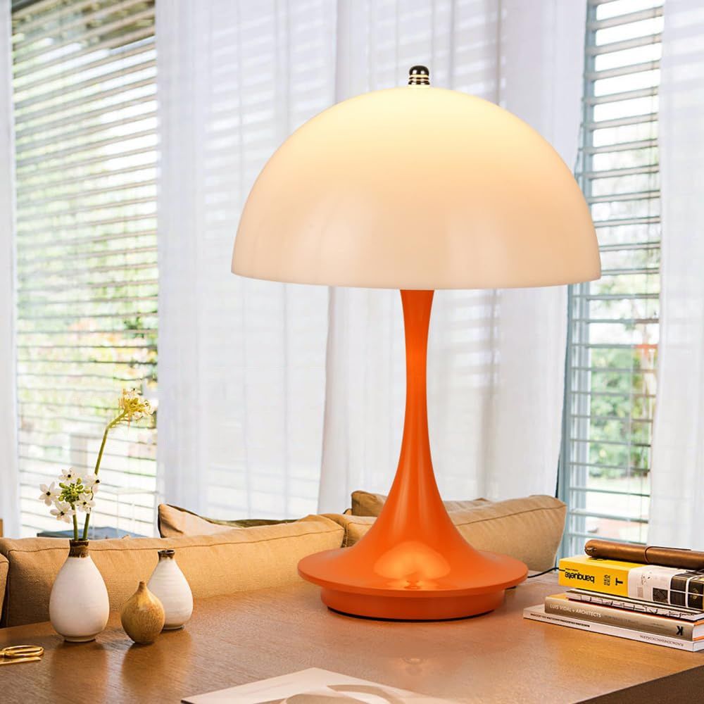 USB Charging Mushroom Desk Lamp Touch Eye Protection Bedroom Bedside Lamp White_5