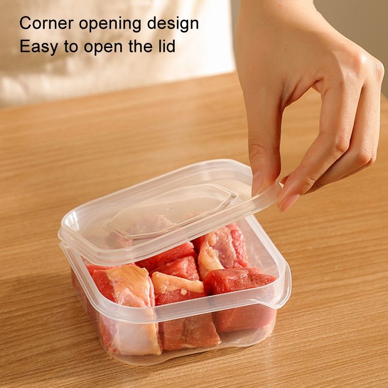 6pcs Transparent Food Storage Box Refrigerator Vegetable Meat Container, Style: 350ml Transparent Lid_4