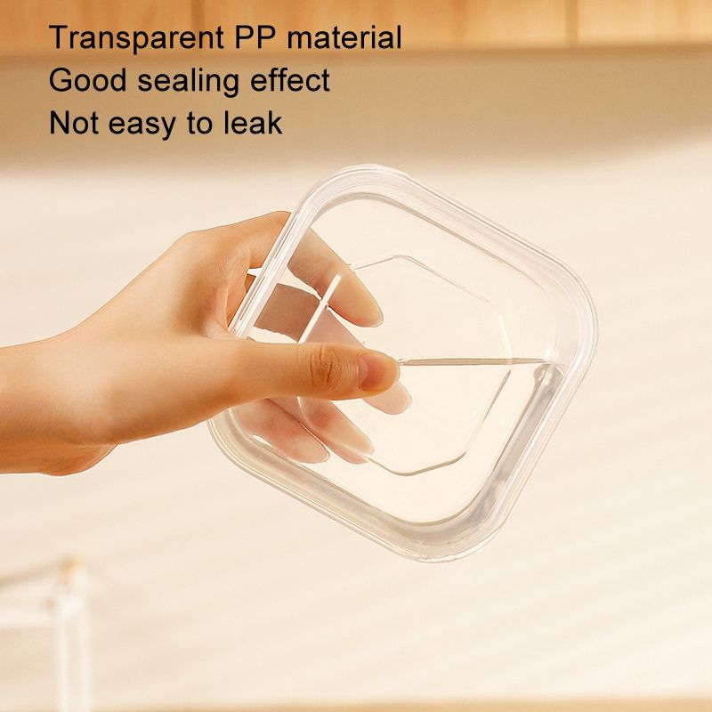 6pcs Transparent Food Storage Box Refrigerator Vegetable Meat Container, Style: 350ml Transparent Lid_5