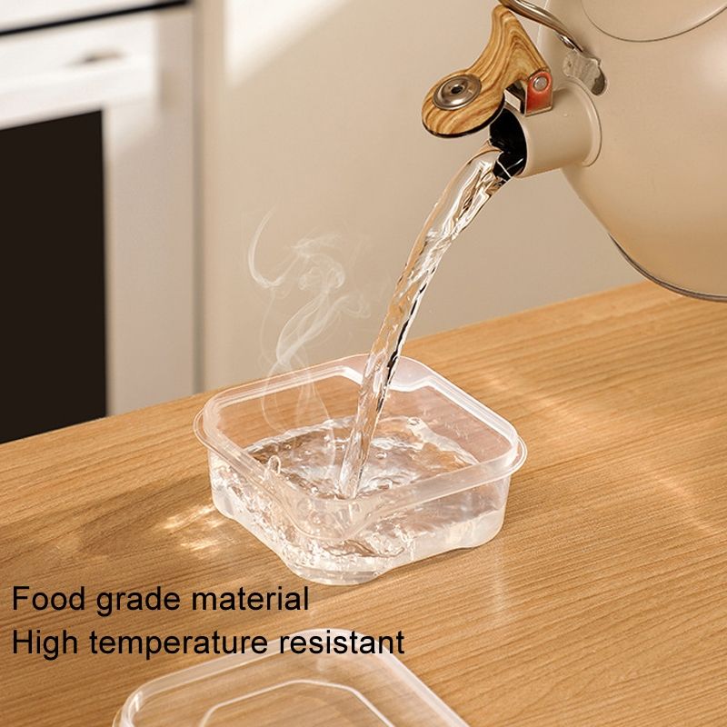 6pcs Transparent Food Storage Box Refrigerator Vegetable Meat Container, Style: 350ml Transparent Lid_6