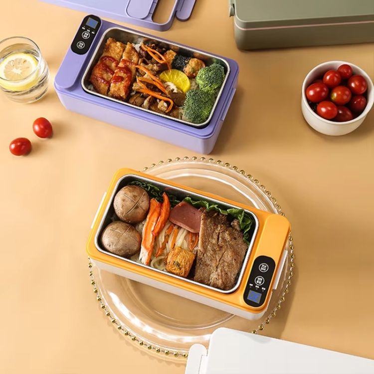 1000ml Wireless Heating Lunch Box USB Rechargeable Bento Box English Version Yellow_1