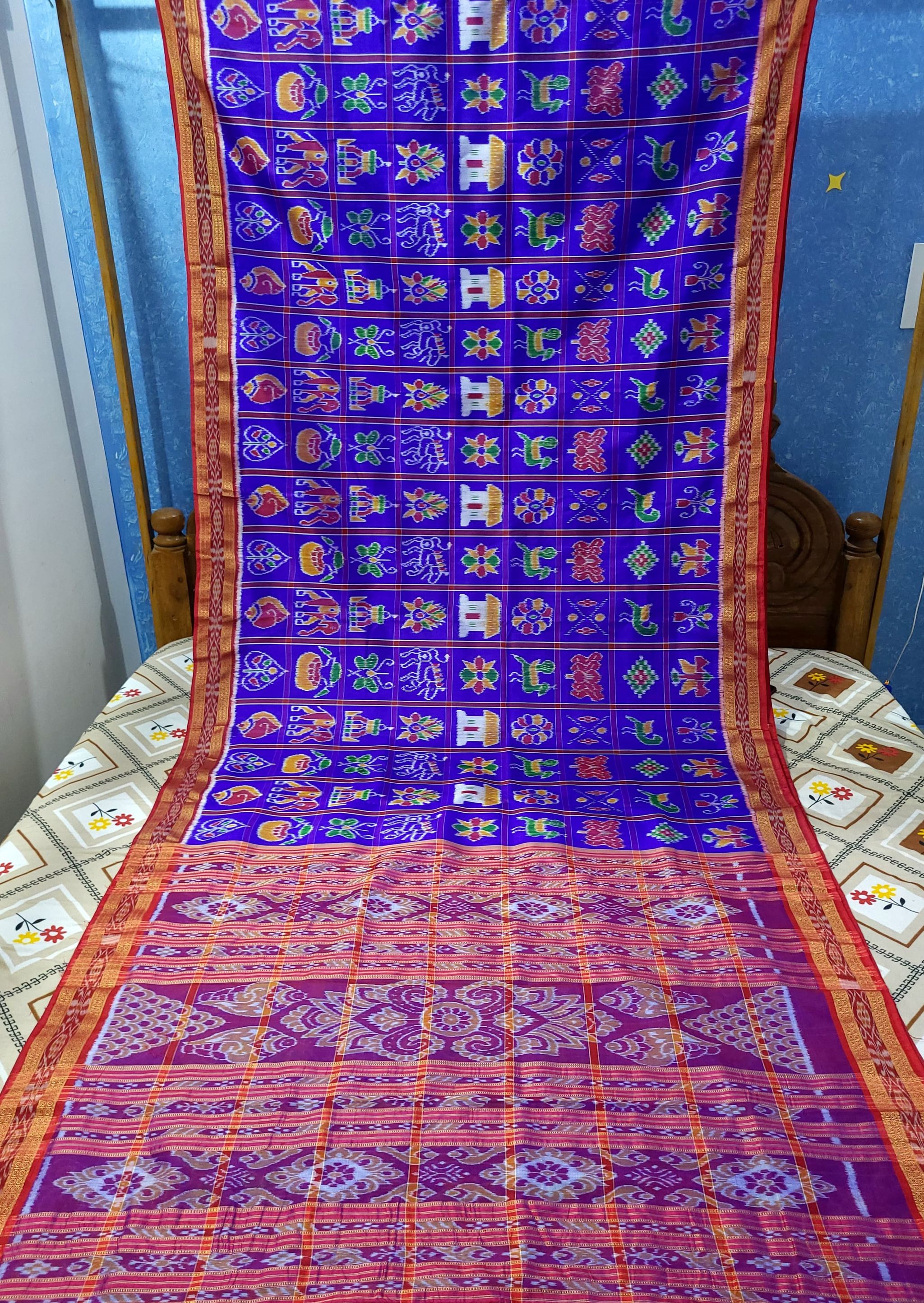 Sambalpuri Original Khandua Mulbery Pata Saree  Multy Color NABAKOTHI _0