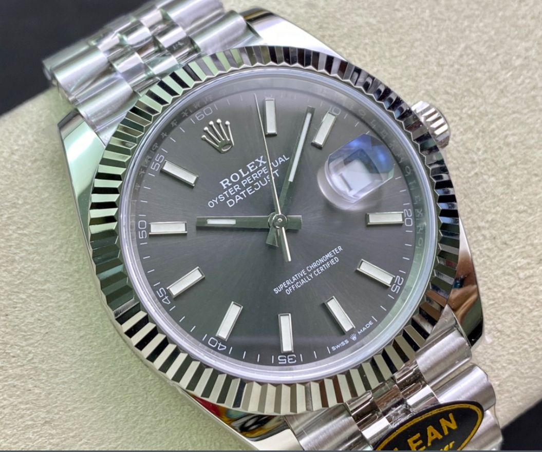 Super Clone Datejust 41 Black Baton Dial_1