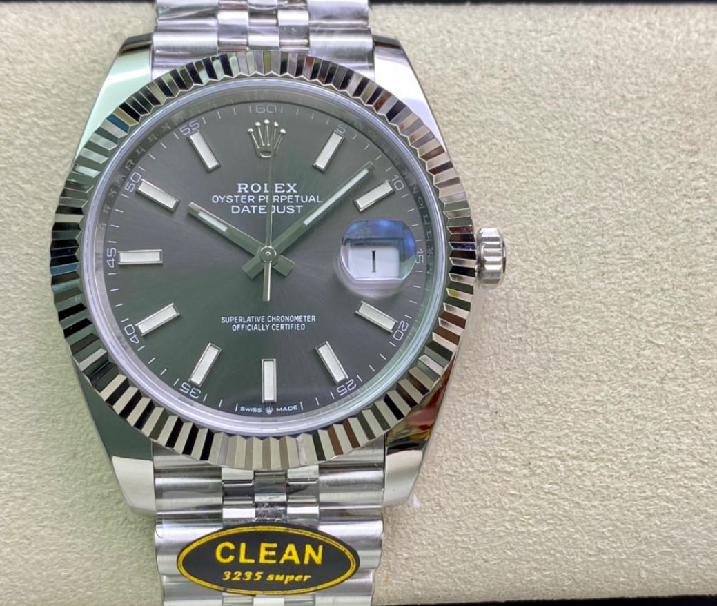 Super Clone Datejust 41 Black Baton Dial_0