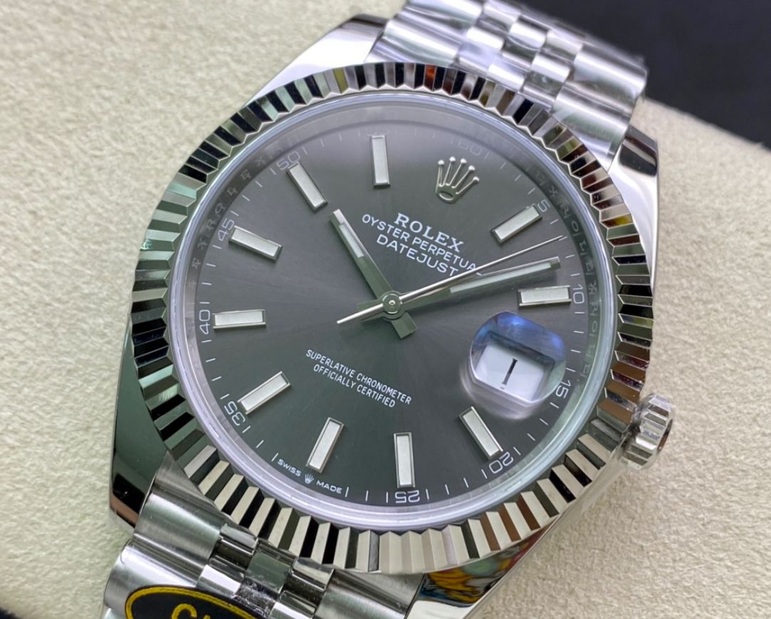 Super Clone Datejust 41 Black Baton Dial_4