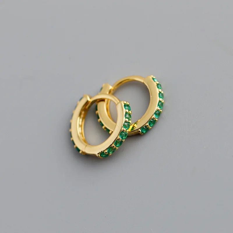 Preorder - Lucky Emerald Huggie Earrings_0