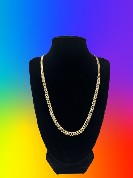 14k yellow gold Miami Cuban chain(Semi-Solid), 30.60 gram, 24 inch_0