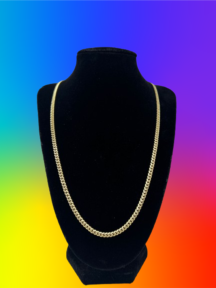 14k yellow gold Miami Cuban chain(Solid), 32.30 gram, 26 inch_0