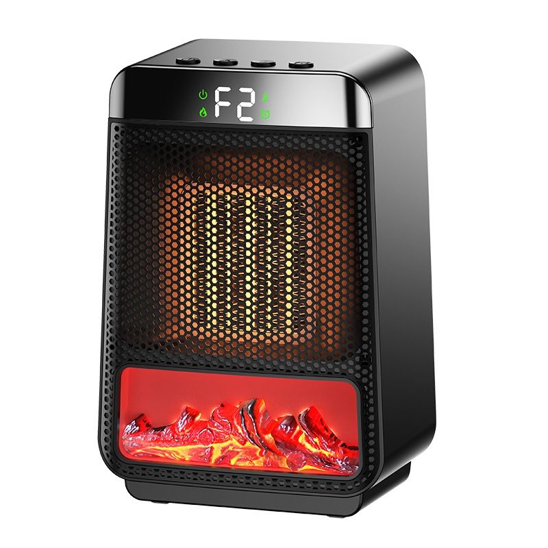 Desktop PTC Heater Dynamic Flame Light Warmer UK Plug _0