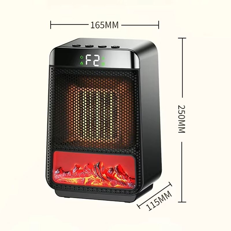 Desktop PTC Heater Dynamic Flame Light Warmer UK Plug _15