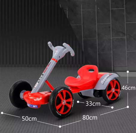 Go-kart électrique pour enfants, grande batterie, Double roue motrice, peut s'asseoir sur les quatre roues carrées, lumières extérieures_5