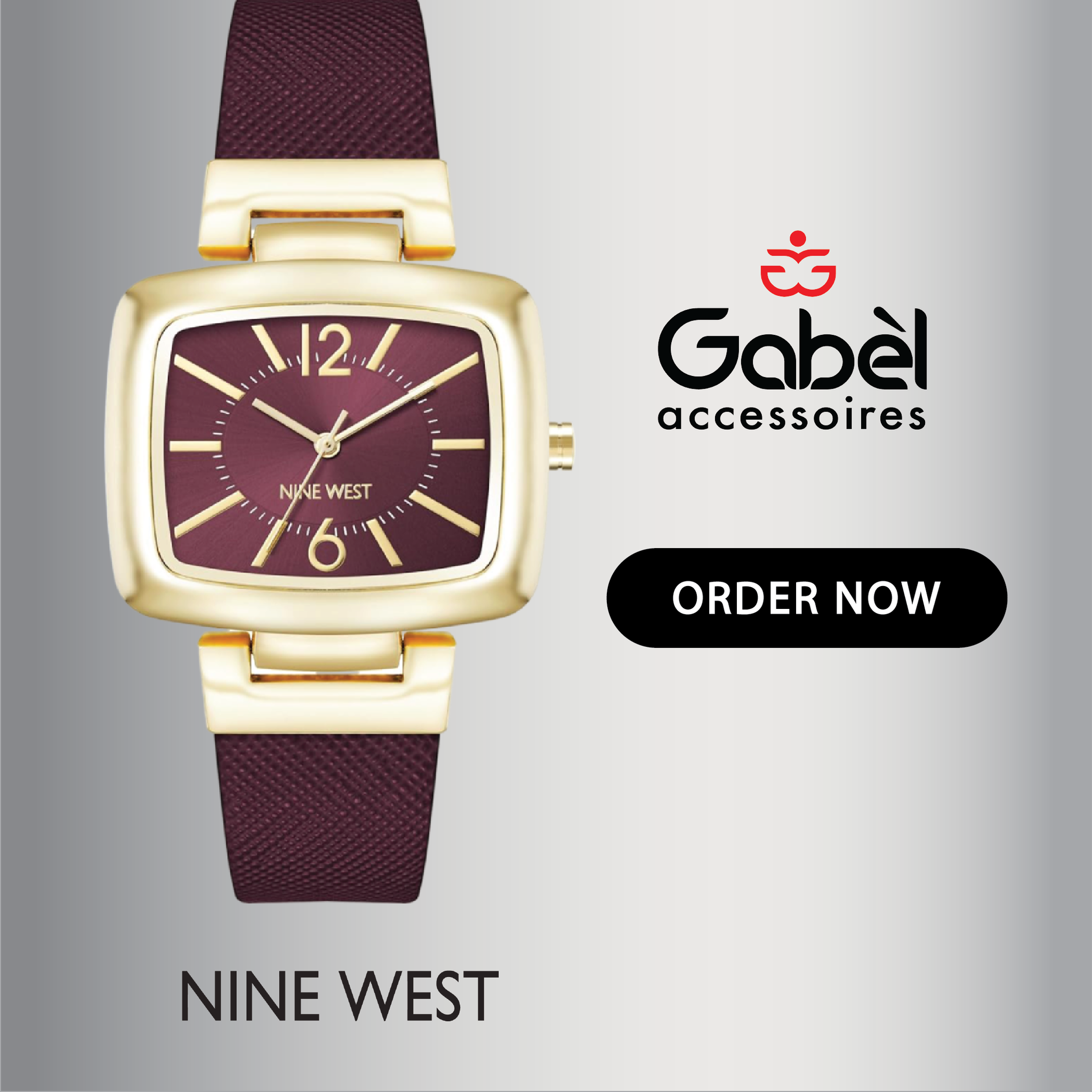 Montre Nine West Grenat_3