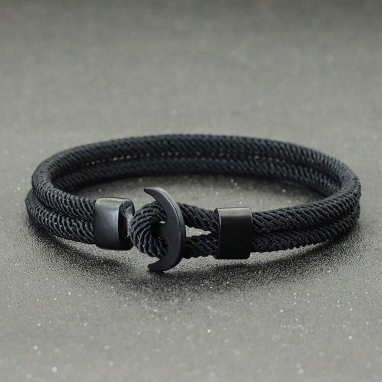 Bracelet Noir avec Sangle en Forme d'Encre de Bateau_0