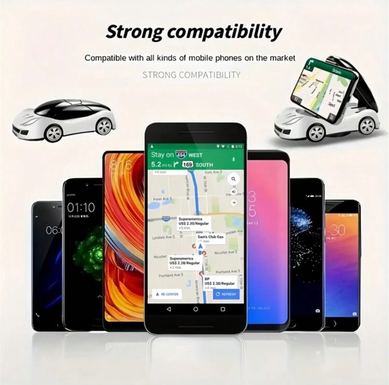 Support de Téléphone en Forme de Petite Voiture_5