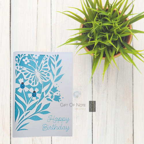 Floral Turquoise Blue Insert Birthday Card_0