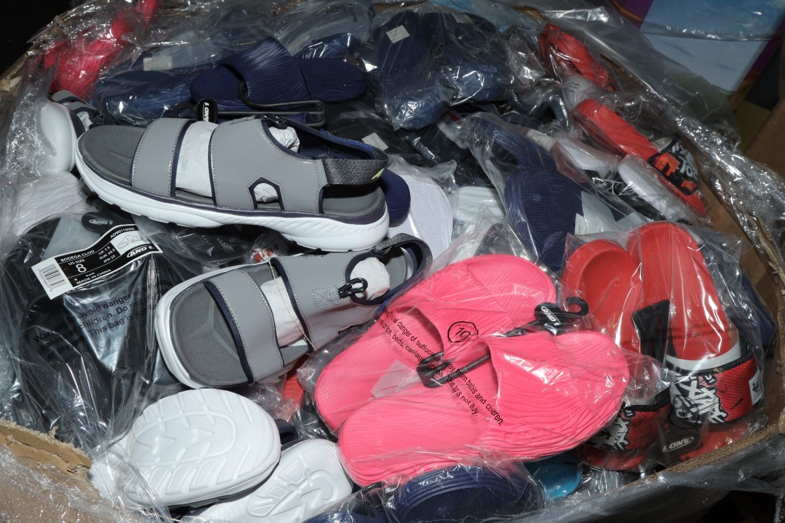 New Overstock Assorted Bins of Avia & And 1 Sandals_7