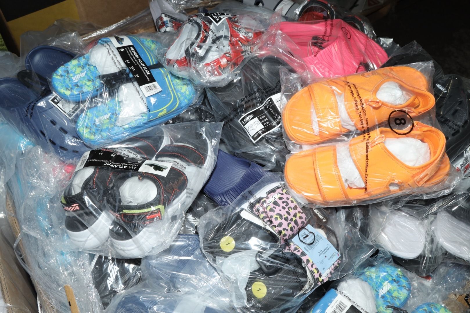 New Overstock Assorted Bins of Avia & And 1 Sandals_9