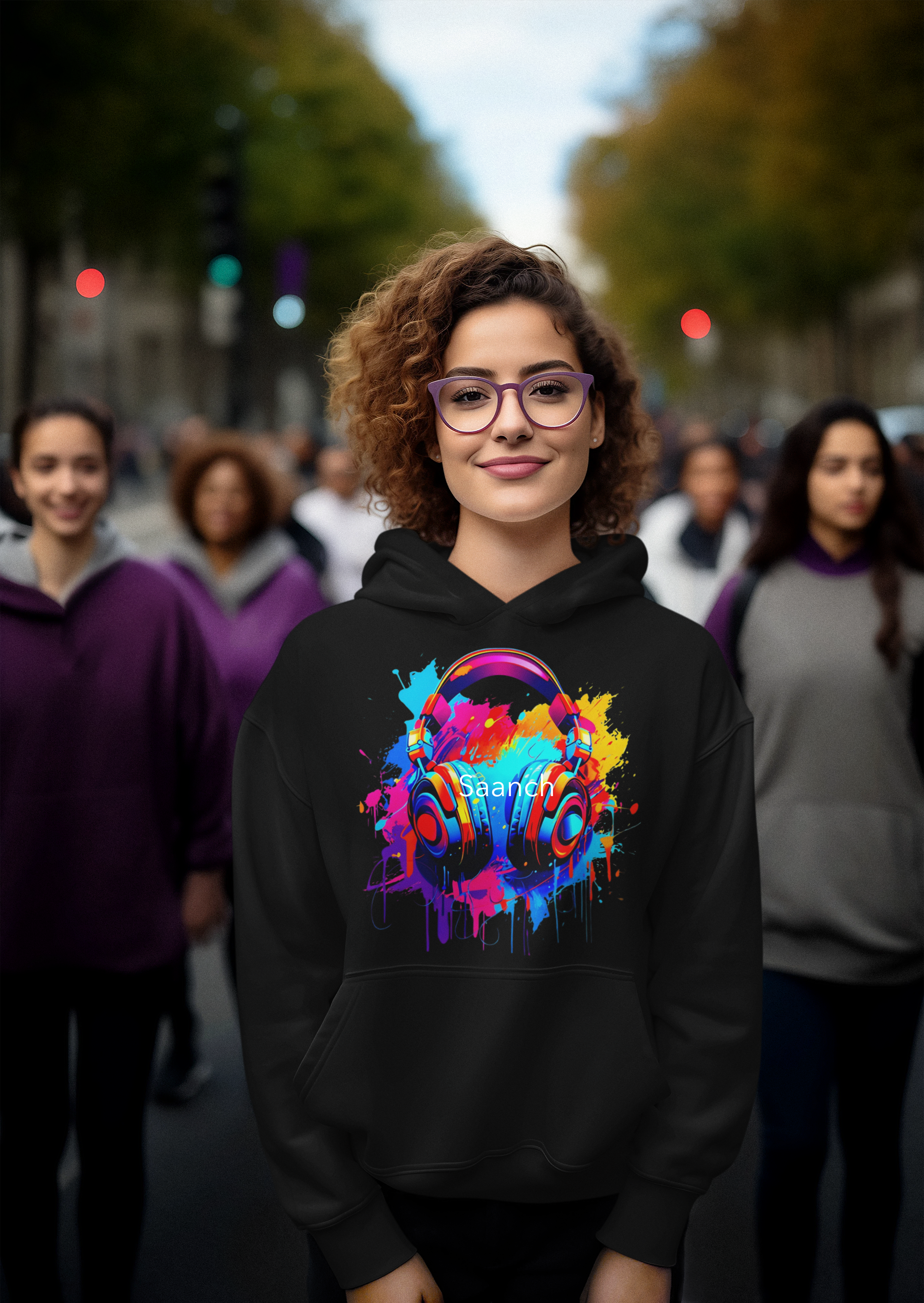 Unisex Sweatshirt Hoodies - Headphones _1