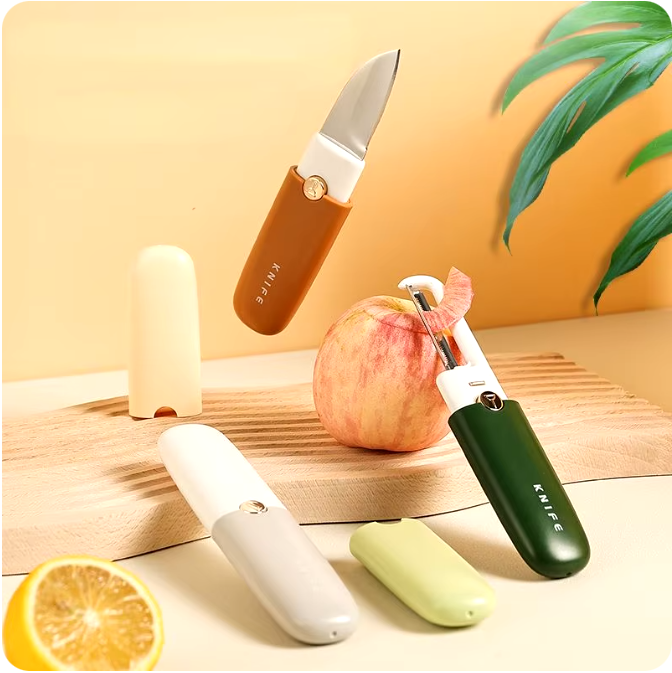 Portable 2-in-1 Stainless Steel Peeler & Knife for Fruits & Vegetables_0